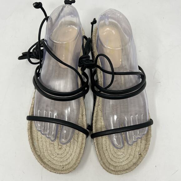 NWOT Alohas Rayna Leather Sandal Women's 40 US 9.5 Espadrille Lace Up Sandals - Picture 6 of 10